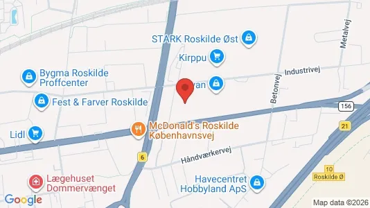 Lagerlokaler til leje i Roskilde - kort over placeringen