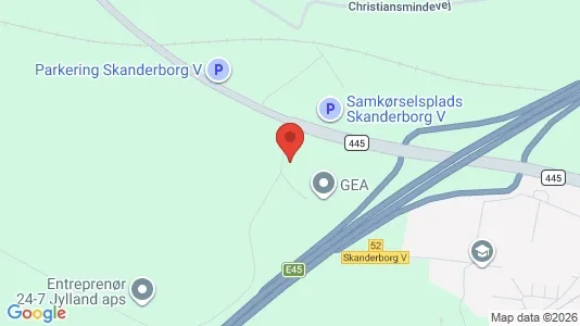 Lagerlokaler til leje i Skanderborg - kort over placeringen