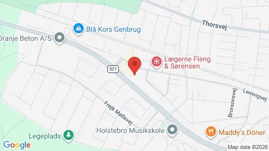 Kontorlokaler til leje i Holstebro - kort over placeringen
