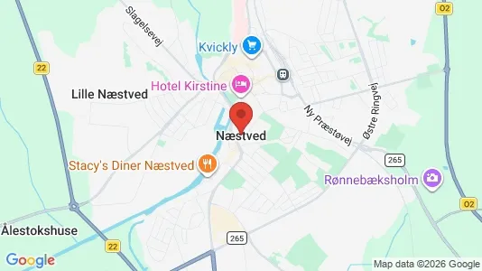 Butikslokaler til leje i Næstved - kort over placeringen