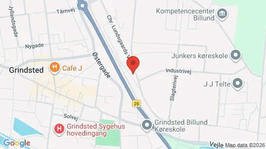 Erhvervsgrunde til salg i Grindsted - kort over placeringen