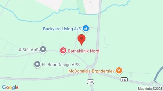 Erhvervsgrunde til salg i Brønderslev - kort over placeringen