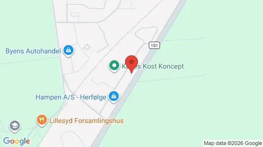 Lagerlokaler til salg i Herfølge - kort over placeringen
