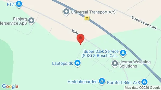 Erhvervsgrunde til leje i Vejle Centrum - kort over placeringen