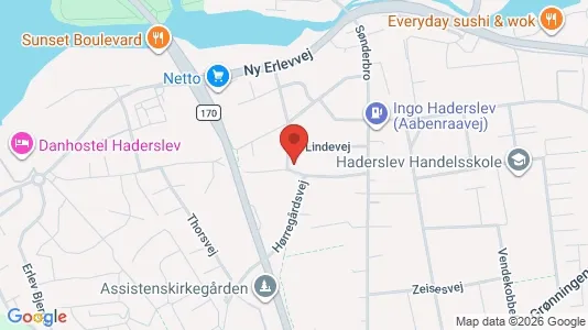 Boligudlejningsejendomme til salg i Haderslev - kort over placeringen