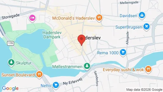 Erhvervslejemål til salg i Haderslev - kort over placeringen