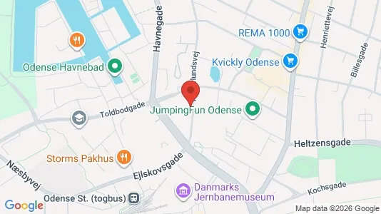 Kontorlokaler til leje i Odense C - kort over placeringen