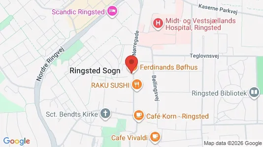 Erhvervslejemål til salg i Ringsted - kort over placeringen