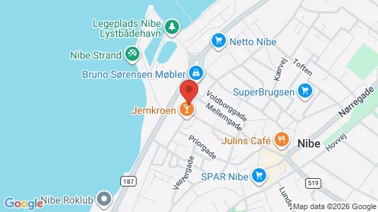Kontorlokaler til leje i Nibe - kort over placeringen