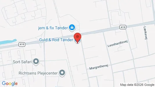 Lagerlokaler til leje i Tønder - kort over placeringen