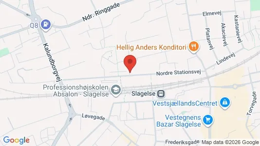 Erhvervslejemål til salg i Slagelse - kort over placeringen