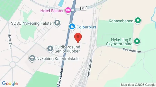 Kontorlokaler til leje i Nykøbing Falster - kort over placeringen