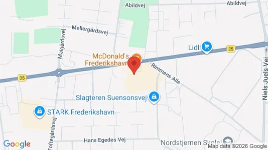 Kontorlokaler til leje i Frederikshavn - kort over placeringen