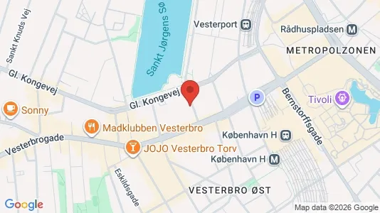Kliniklokaler til leje i Vesterbro - kort over placeringen