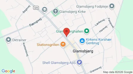 Boligudlejningsejendomme til salg i Glamsbjerg - kort over placeringen