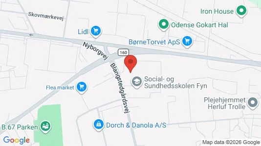 Kontorlokaler til leje i Odense SØ - kort over placeringen