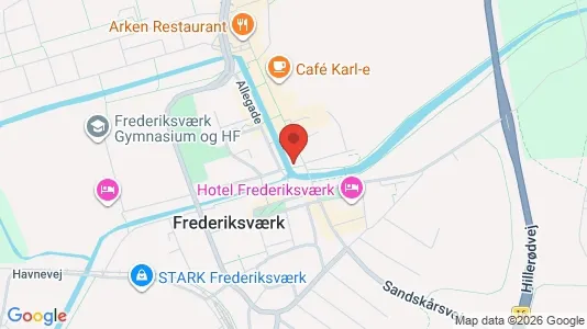 Erhvervslejemål til salg i Frederiksværk - kort over placeringen