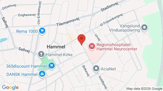 Erhvervslejemål til salg i Hammel - kort over placeringen