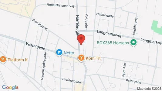Boligudlejningsejendomme til salg i Horsens - kort over placeringen