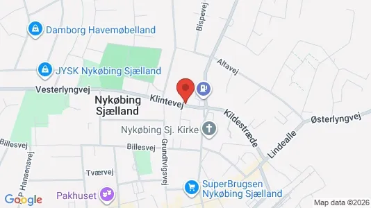 Erhvervslejemål til salg i Nykøbing Sjælland - kort over placeringen