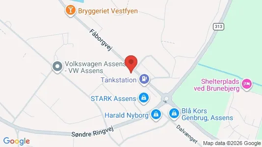Lagerlokaler til salg i Assens - kort over placeringen