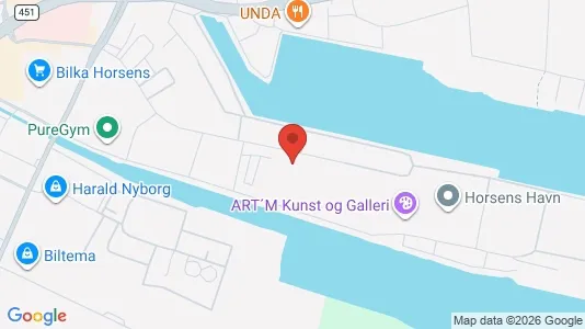 Lagerlokaler til leje i Horsens - kort over placeringen