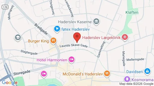 Kontorlokaler til salg i Haderslev - kort over placeringen