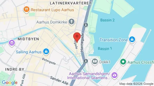 Kontorlokaler til leje i Århus C - kort over placeringen