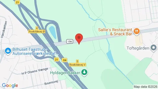 Erhvervslejemål til salg i Taastrup - kort over placeringen