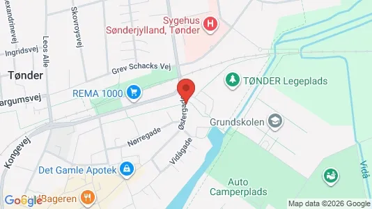 Boligudlejningsejendomme til salg i Tønder - kort over placeringen