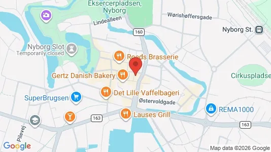 Kontorlokaler til leje i Nyborg - kort over placeringen