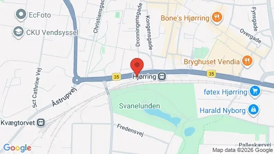 Kontorlokaler til leje i Hjørring - kort over placeringen