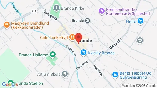 Boligudlejningsejendomme til salg i Brande - kort over placeringen