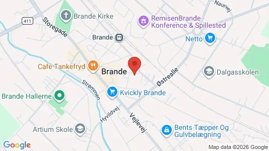 Boligudlejningsejendomme til salg i Brande - kort over placeringen