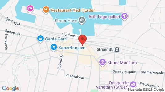 Kontorlokaler til leje i Struer - kort over placeringen