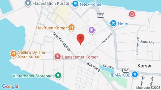 Boligudlejningsejendomme til salg i Korsør - kort over placeringen