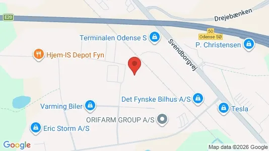 Lagerlokaler til leje i Odense S - kort over placeringen