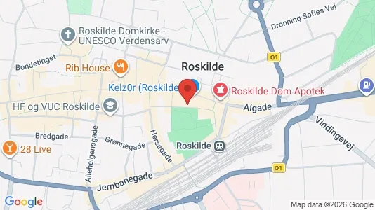 Erhvervslejemål til salg i Roskilde - kort over placeringen