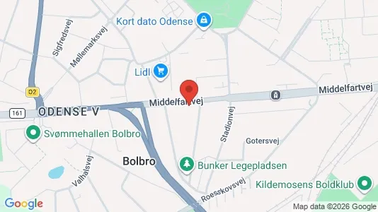 Erhvervslejemål til salg i Odense V - kort over placeringen
