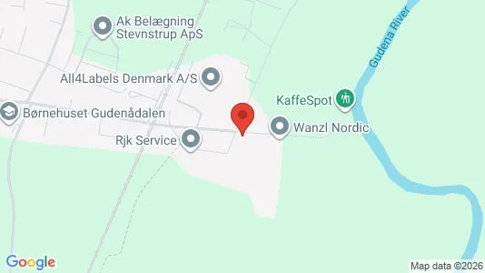 Lagerlokaler til leje i Langå - kort over placeringen