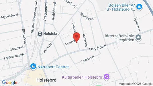 Erhvervslejemål til salg i Holstebro - kort over placeringen