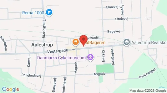 Boligudlejningsejendomme til salg i Aalestrup - kort over placeringen