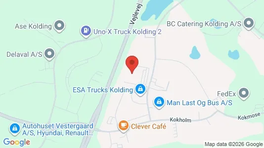 Lagerlokaler til leje i Kolding - kort over placeringen
