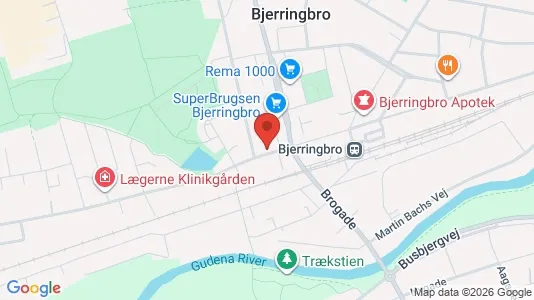 Erhvervslejemål til salg i Bjerringbro - kort over placeringen