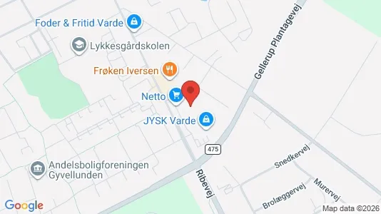 Lagerlokaler til salg i Varde - kort over placeringen