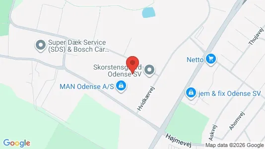 Kontorlokaler til leje i Odense SV - kort over placeringen