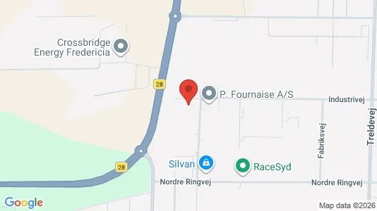 Lagerlokaler til salg i Fredericia - kort over placeringen