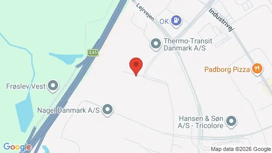 Lagerlokaler til salg i Padborg - kort over placeringen