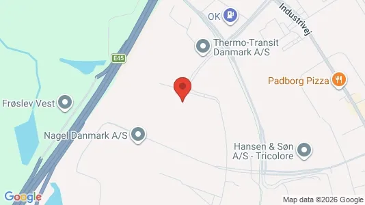 Lagerlokaler til salg i Padborg - kort over placeringen