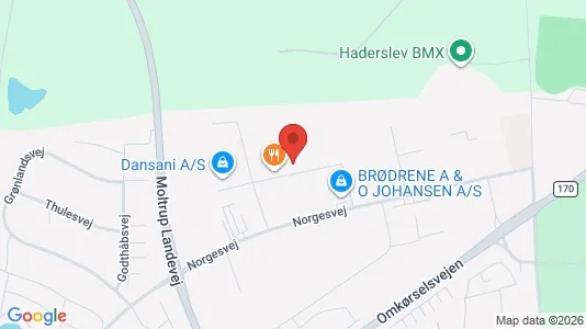 Værkstedslokaler til leje i Haderslev - kort over placeringen